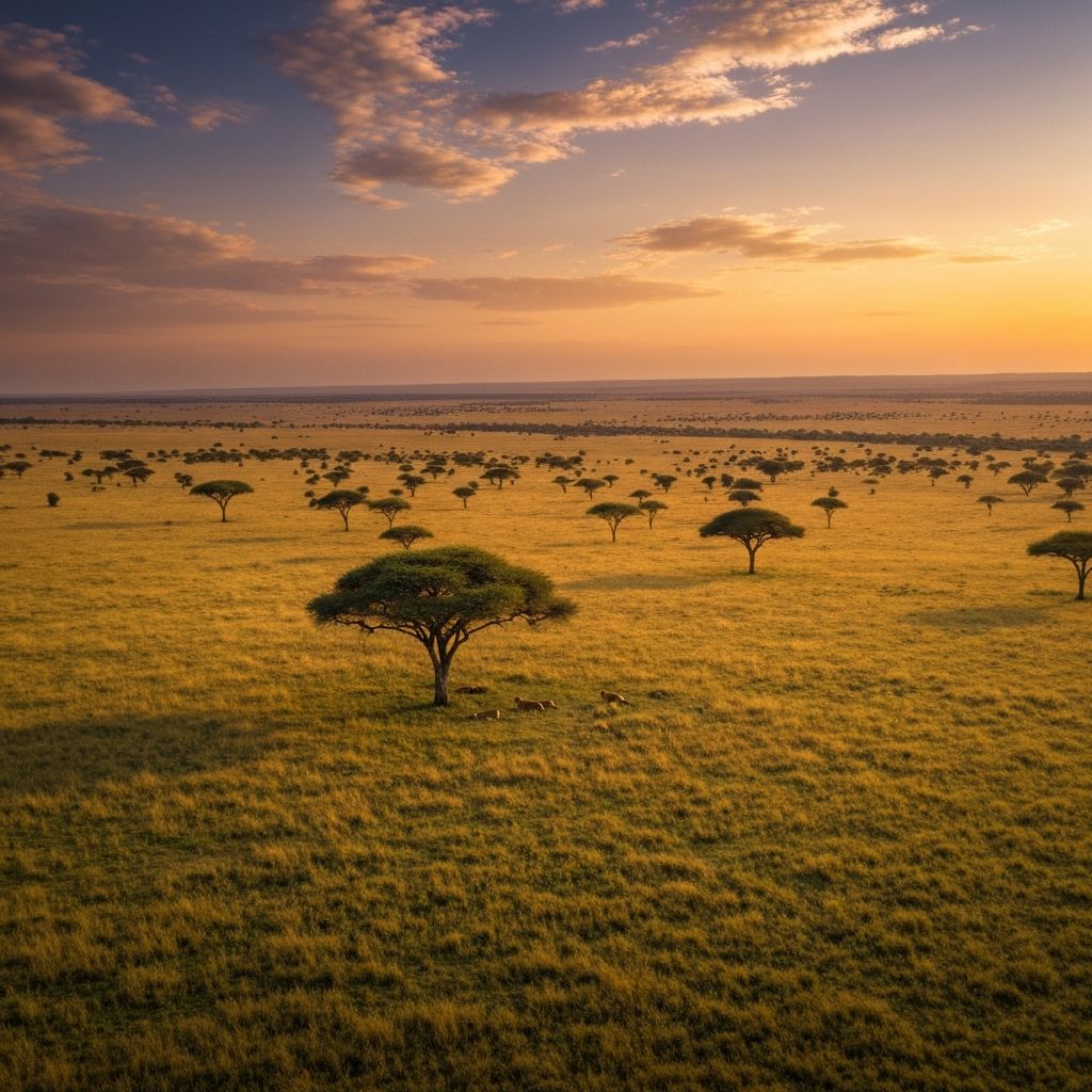 Serengeti, Tanzânia ao pôr do sol